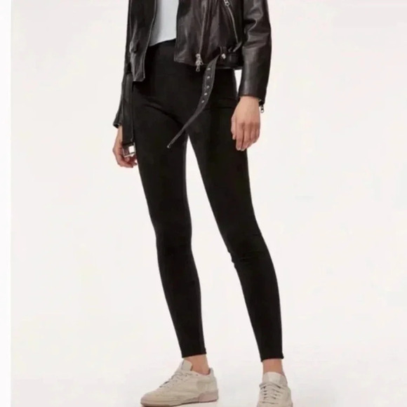 Wilfred Free Aritzia Daria Pant Faux Suede Legging in black size small - Picture 1 of 5